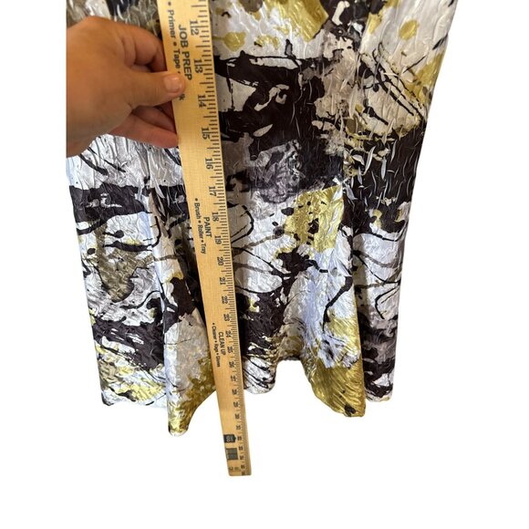 Lindi Abstract Floral Tunic Top 3/4 Sleeve Scoop Neck Flowy Hem S Black Artsy - Picture 7 of 8